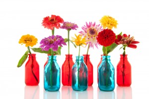 botellas de vidrio para flores