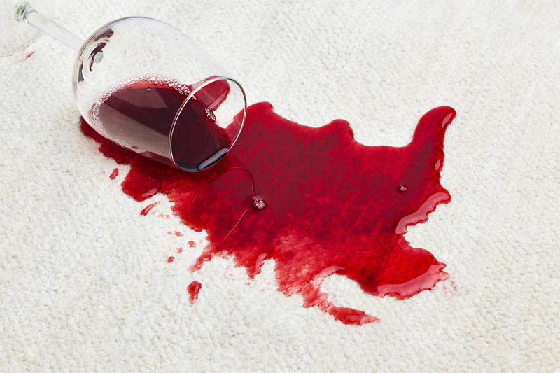 Manchas de vino en alfombra