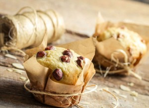 Muffins de vainilla con avellanas